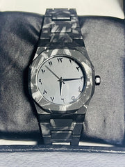 Premium Arabic marble octagon watch gunmetal gray Whearz Pakistan