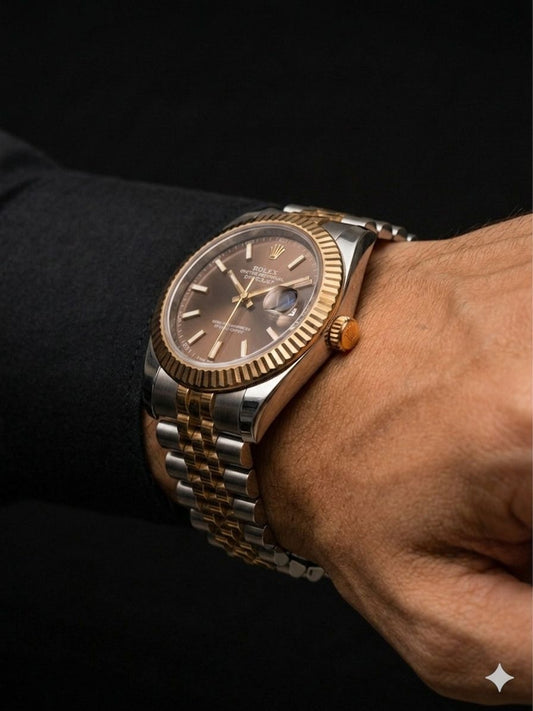 Royal Date Luxe Two-Tone Brown Dial Watch