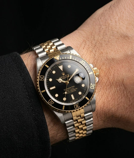 Rolex GMT-Master II Black Dial Two-Tone Oystersteel and Yellow Gold Watch