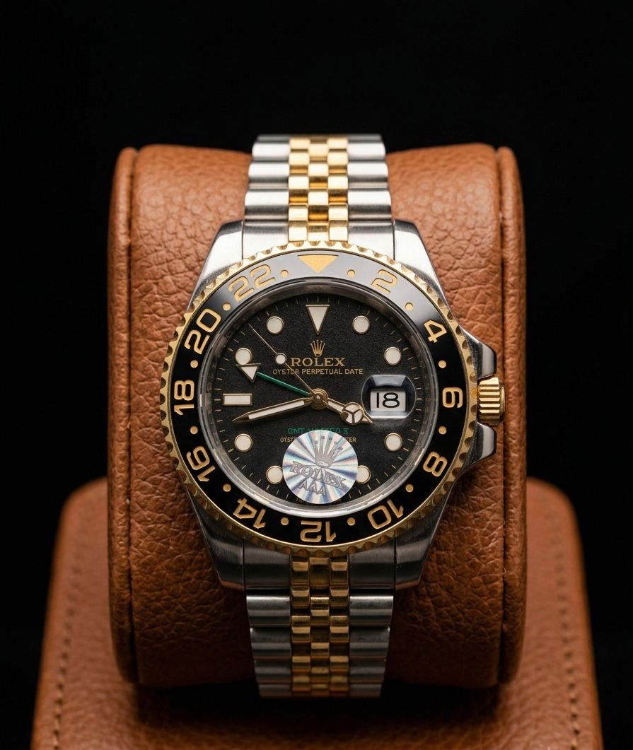 Rolex GMT-Master II Black Dial Two-Tone Oystersteel and Yellow Gold Watch