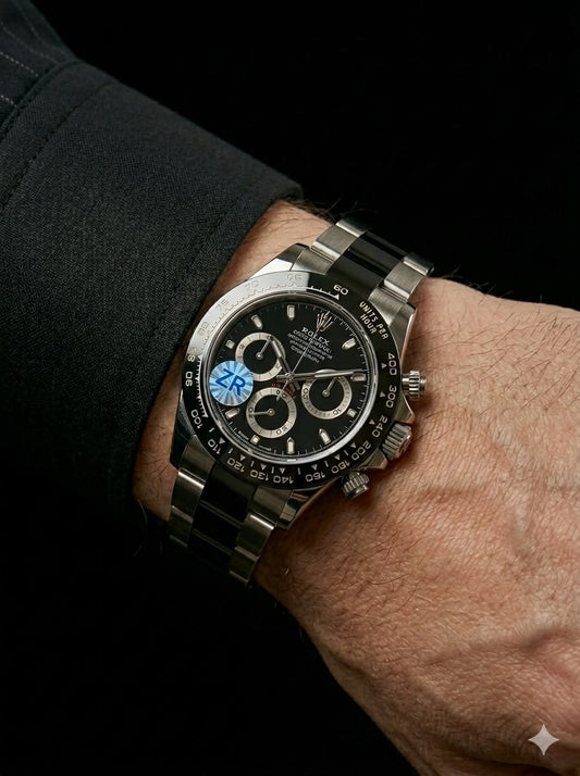 Rolex Chronograph Daytona Black Dial Stainless Steel Men's Watch