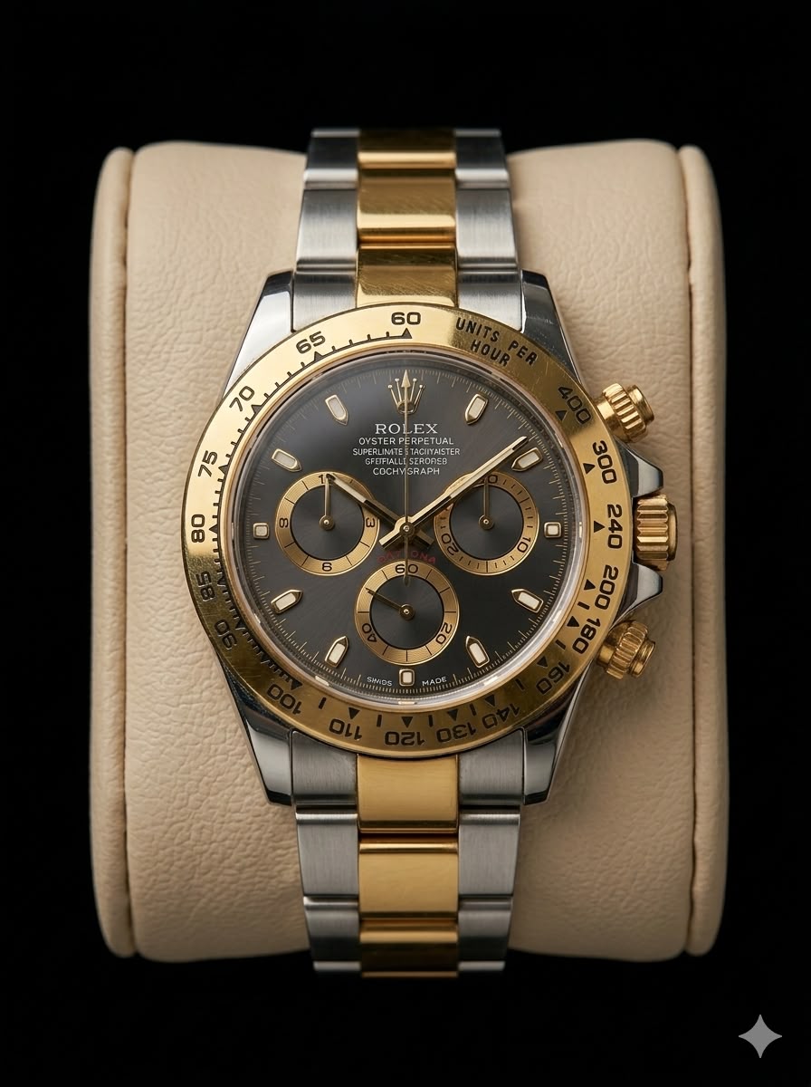 Rolex Chronograph Daytona Two-Tone Gold and Stainless Steel Men's Watch - Slate Grey Dial