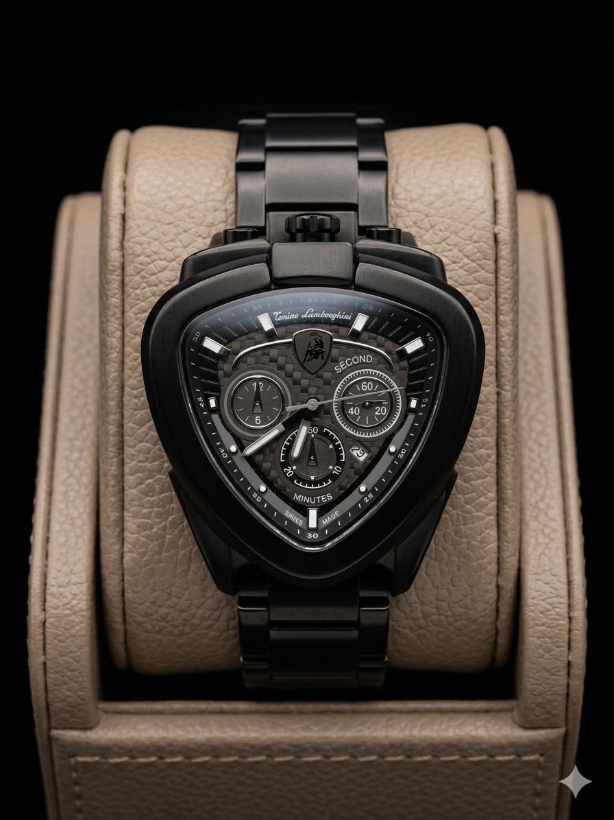 Apex Triangular Chronograph Matte Black Watch