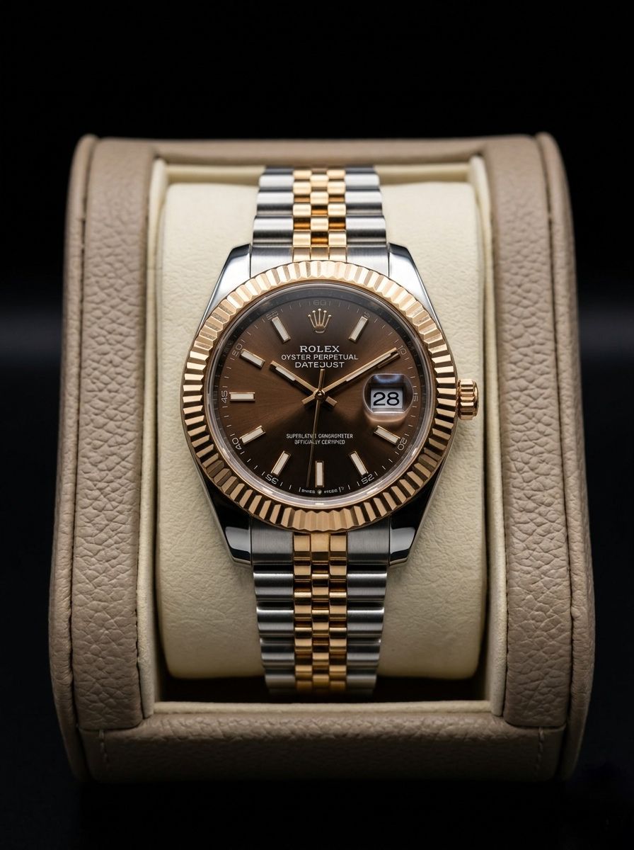 Royal Date Luxe Two-Tone Brown Dial Watch