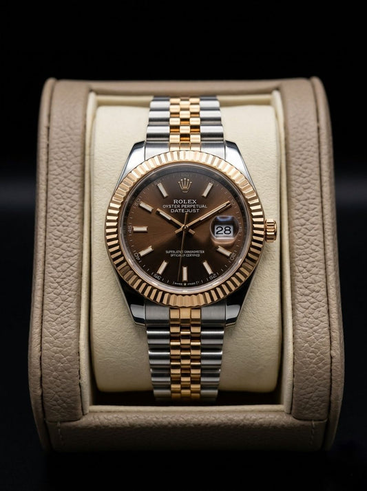 Royal Date Luxe Two-Tone Brown Dial Watch