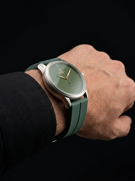 Crystal Time Emerald Green Minimalist Luxury Watch