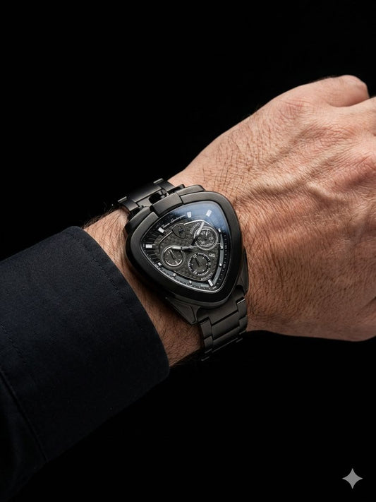 Apex Triangular Chronograph Matte Black Watch